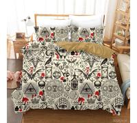 Set copripiumino 3D Skeleton Crow Magic Potion copripiumino lenzuola federe