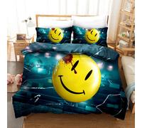 Set copripiumino 3D Smiley Face modello frammenti di vetro set biancheria da ...