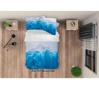 Set copripiumino 3D Snow Mountain Ice Cubes Landscape set biancheria da letto...