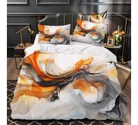 Set Copripiumino 3D Stampa Trama Di Marmo 3 Pezzi Set Biancheria da Letto 180x220cm Set Arte Astratta Copripiumino in Microfibra con Chiusura A Cerniera E 2 Federe 50x75cm