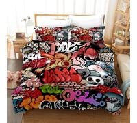 Set copripiumino 3D Street Graffiti copripiumino lenzuola federe