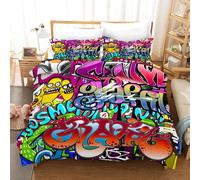 Set copripiumino 3D Street Graffiti set biancheria da letto federe 64