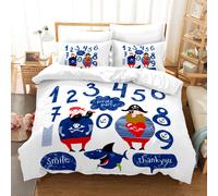 Set Copripiumino 3D Uomo Squalo Digitale Modello Semplice Set Biancheria da L...