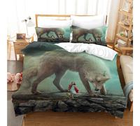 Set copripiumino 3D Wolf Girl set biancheria da letto federe 49