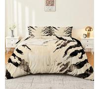 Set Copripiumino Abbronzatura Morbida Microfibra - Nostalgia retrò Zebra StrisceStampa Per La Casa Decorare Copripiumino Con Cerniera Per Ragazzi Ragazze Aldult King (200 x 200 cm)