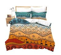 Set copripiumino africano king size etnico paesaggio africano decorativo set di biancheria da letto esotico arancione antico deserto giraffa stampa copripiumino in microfibra copriletto trapunta