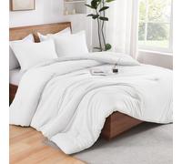 Set copripiumino Andency White Twin Size, 2 pezzi, stile Boho, solido, moderno, copripiumini e set per tutte le stagioni, morbido, leggero e soff