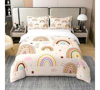 Set copripiumino arcobaleno in 100% cotone, per letto super king size, con 2 federe, decorazioni arcobaleno, 100% cotone, set di biancheria da letto per ragazzi, ragazze, bambini e adulti