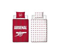 CHARACTER WORLD Arsenal FC - Set copripiumino singolo con motivo fulmine, reversibile, 2 lati, prodotto ufficiale, con federa coordinata, in policotone