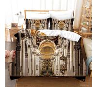 Set copripiumino arte architettura greca 3D set biancheria da letto federe