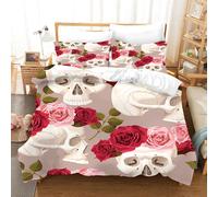 Set copripiumino arte astratta rose scheletro 3D set biancheria da letto federe