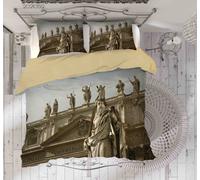 Set copripiumino arte statua architettura greca 3D set biancheria da letto fe...