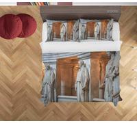Set copripiumino arte statue architettura greca 3D set biancheria da letto fe...