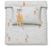 Set Copripiumino Bambini 90 x 120 cm Cotone Reversibile con Cerniera | Lenzuola lettino con federa per bimbo bimba neonato certificato Oeko-Tex in cotone morbido Orsetti