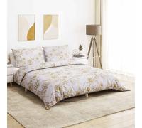 vidaXL Set Copripiumino Bianco e Marrone 155x220 cm in Cotone