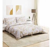 Set copripiumino bianco marrone 240 x 220 cm, 100% cotone con 2 federe, facile da pulire, antipiega, standard 100 Oeko-Tex, design senza tempo per camera da letto e comfort durante il sonno
