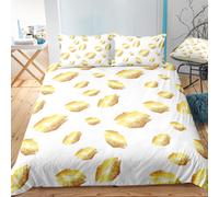 Set copripiumino bianco modello semplice bocca 3D set lenzuola federe 64