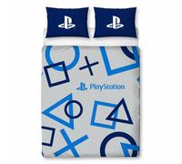 PLAYSTATION Blu Set Copripiumino Doppio 2-in-1 Design Bambini Gioco Fan Letto
