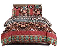 Set copripiumino Boho set di biancheria daking etnico esotico boemia sud-occidentale Boemia a righe copriletto copertura in microfibra azteco biancheria dacon 2 federe per cuscini cerniera colorata..