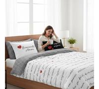 Set Copripiumino Camomilla 100% raso Solo Cuore black&white