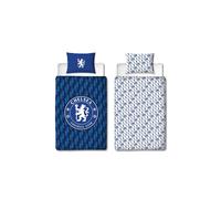 Set Copripiumino Singolo Chelsea FC Geometrico Football Blu Bianco Misura UK