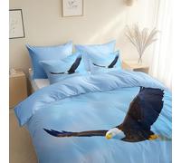 Set Copripiumino Cielo Del Gufo Hd, 1 x Copripiumino 90 x 190 cm e 1 x Federe 50 x 80 cm Sacco Parure Letto Reversibile con Cerniera - Azzurro Cielo