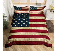 Set copripiumino con bandiera americana, set di biancheria da letto patriottico per uomini e adulti, morbido e leggero, per letto king size