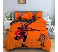 Set copripiumino con motivo antico Egitto, cultura egiziana, retrò, esotico, tribale, simboleggia la piramide del faraone, set di biancheria da letto, decorativo, 3 pezzi (colore 7, singolo: 135 x 200