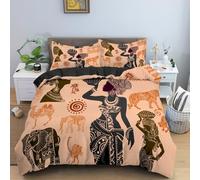 Set copripiumino con motivo antico Egitto, cultura egiziana, retrò, esotico, tribale, simboleggia la piramide del faraone, set di biancheria da letto per adolescenti e adulti, 3 pezzi (colore 15, king