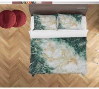Set copripiumino con motivo texture marmo 3D set biancheria da letto federe 64