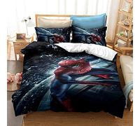 Set copripiumino con stampa digitale 3D Anime Marvel Spiderman, set di biancheria da letto con federa, decorazione per la casa, regalo per bambini e adulti (I, matrimoniale 200 x 200 cm)