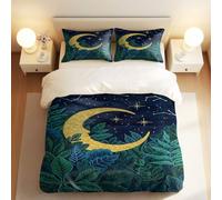 Set copripiumino con stampa in stile Art Nouveau, con dea della luna, motivo natura da sogno, perfetto per decorare la camera da letto (05, matrimoniale, 200 x 200 cm + 65 x 65 cm x 2)