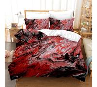 Set copripiumino con struttura in marmo rosso 3D set biancheria da letto federe