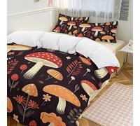 Set copripiumino da 3 pezzi con 2 federe con foglie autunnali, caldo, chiusura con cerniera, morbido set di biancheria da letto per tutte le stagioni, 201 x 229 cm