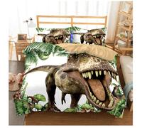 Set copripiumino dinosauri 3D set biancheria da letto federe 64