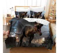 Set copripiumino dinosauro scuro 3D set biancheria da letto federe