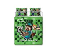 Set Copripiumino Doppio Minecraft Block Check 2-in-1 Per Bambini Giocatori