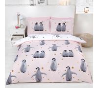Stellato Pinguini Set Copripiumino Doppio Rosa Bambini - 2 IN 1 Design