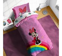 Set copripiumino doppio Sunny Side Up Disney Minnie Mouse, 5 pezzi, biancheria da letto per bambini, include lenzuola e federa per cuscino, set l