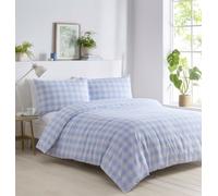 Set copripiumino e federe a quadretti (blu, matrimoniale)