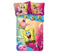 Set Copripiumino E Fodera Per Cuscino Singolo Blu Spongebob In Cotone Misura EU