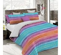 Set Copripiumino Fantasy, Lavorato in Italia - Parure Copri Piumino - Sacco Piumone 150x200 cm con Patella e federa Cuscino, Singolo, Rainbow