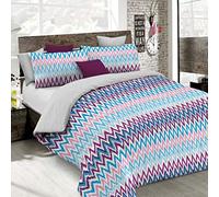 Set Copripiumino Fantasy, Lavorato in Italia - Parure Copri Piumino - Sacco Piumone 150x200 cm con Patella e federa Cuscino, Singolo, Frequenze