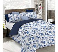 Set Copripiumino Fantasy, Lavorato in Italia - Parure Copri Piumino - Sacco Piumone 200x200 cm con Patella e federa Cuscino, Piazza e Mezza, Foglie