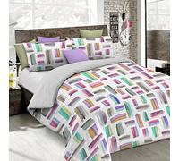 Set Copripiumino Fantasy, Lavorato in Italia - Parure Copri Piumino - Sacco Piumone 200x200 cm con Patella e federa Cuscino, Piazza e Mezza, Multicolor