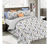 Set Copripiumino Fantasy, Lavorato in Italia - Parure Copri Piumino - Sacco Piumone 250x200 cm con Patella e Federe Cuscino, Matrimoniale, Provenza