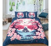 Set Copripiumino Giapponese con Motivo di Fiori di Ciliegio - Morbidezza ed Eleganza per il Tuo Letto, Comfort Superiore e Stile Raffinato copripiumino singolo 140x200