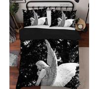 Set copripiumino grigio moderno arte statua angelo 3D set lenzuola federe