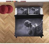 Set copripiumino grigio moderno arte statua angelo 3D set lenzuola federe