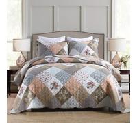 Set copripiumino HoneiLife King Size - 3 pezzi trapunte in microfibra, copriletti reversibili, copriletti patchwork, set di biancheria da letto f